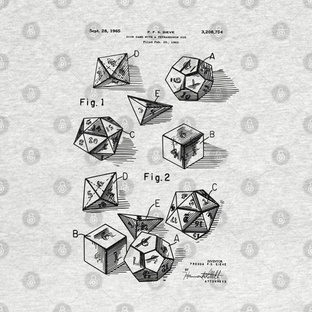 RPG Boardgame Dice Set Patent Prints by MadebyDesign